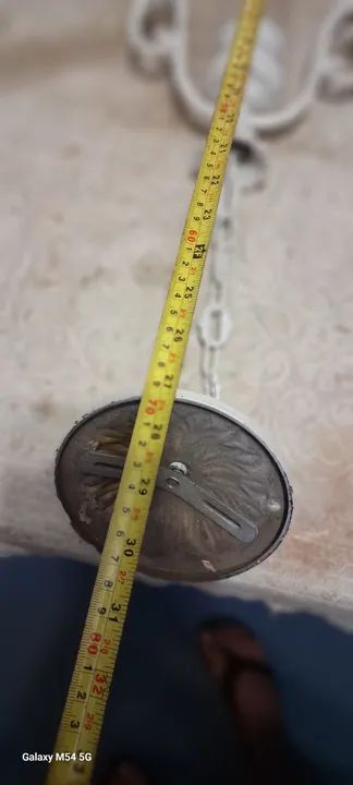 Lustre antigo de metal branco - Foto 5