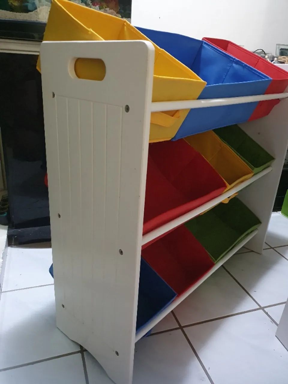 Estante Armário Guarda Brinquedo Montessoriano Cores Vibrantes - Foto 4
