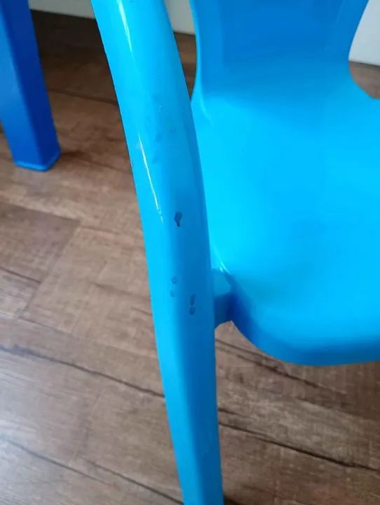 Cadeira infantil fixa c/ braços em Plástico Azul 50 cm x 36 cm x 29 cm - Foto 3