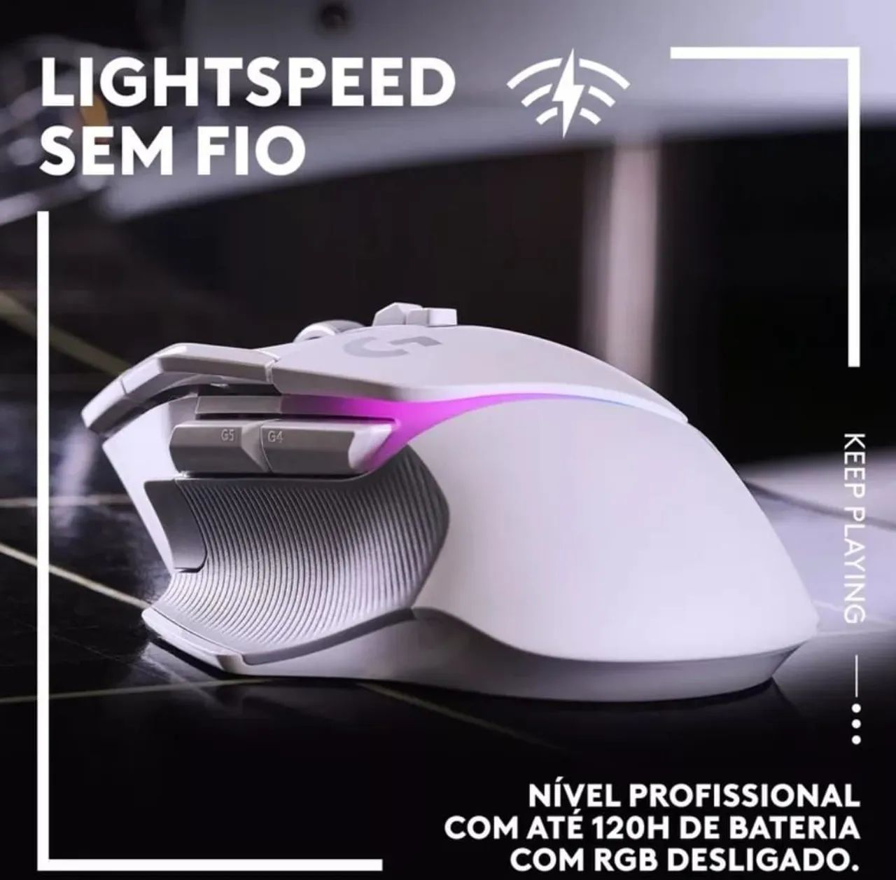 MoMouse Gamer Logitech G502 X Plus  Lightsync - Branco - Foto 4