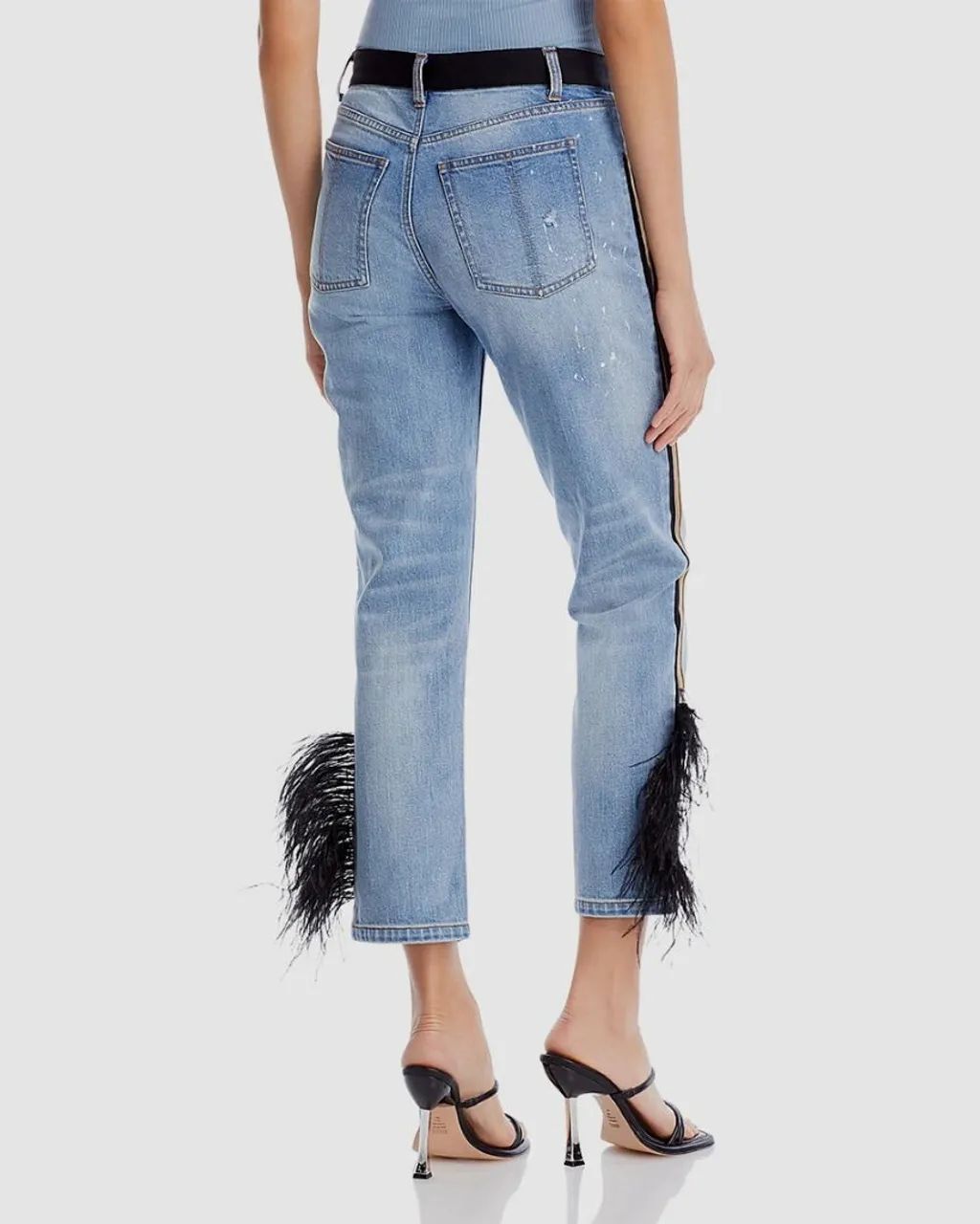 Calça Jeans Hellessy com Detalhes de Penas - Foto 2