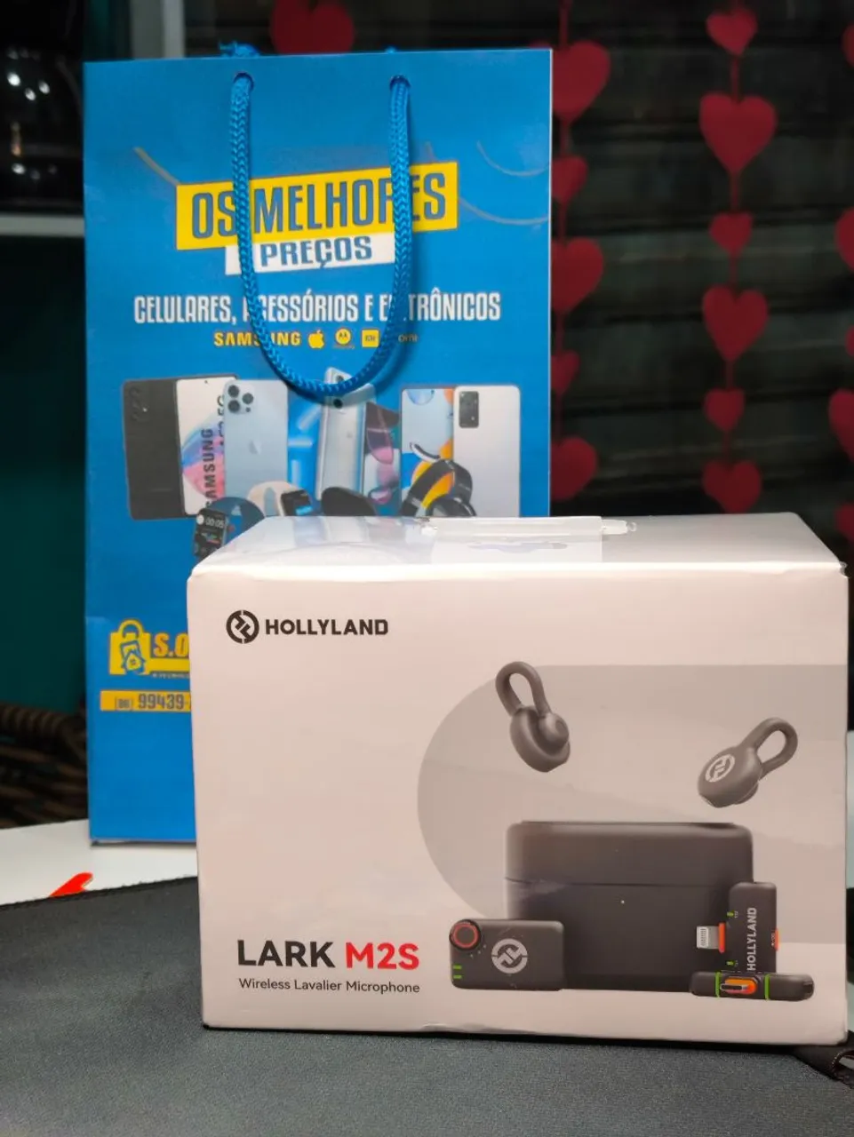 Microfone de lapela duplo Sem Fio Hollyland Lark M2S combo Ultimate