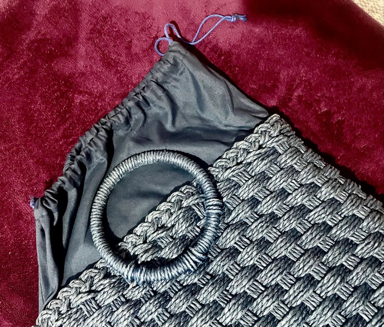 Bolsa de Palha Azul Estonado !BAIXOU! - Foto 4