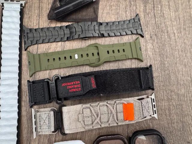 Kit 7 Pulseiras + 3 Cases Bumper p/ Apple Watch 44/45/46mm e Ultra - Perfeito Estado! - Foto 3