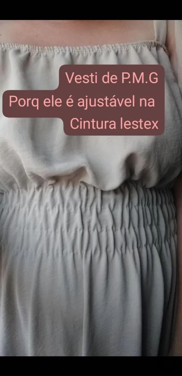 Vestido Longo lastex Bege - Foto 3