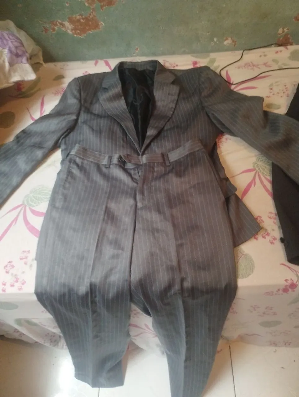 Terno Masculino Cinza Listrado
