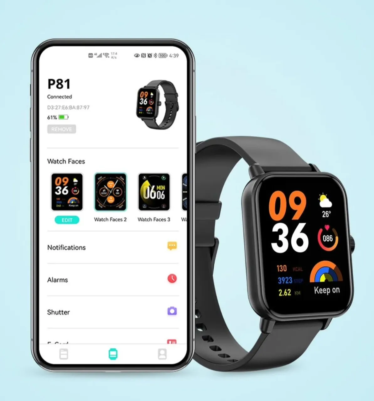 Smartwatch P81 - Conectividade e Design Moderno