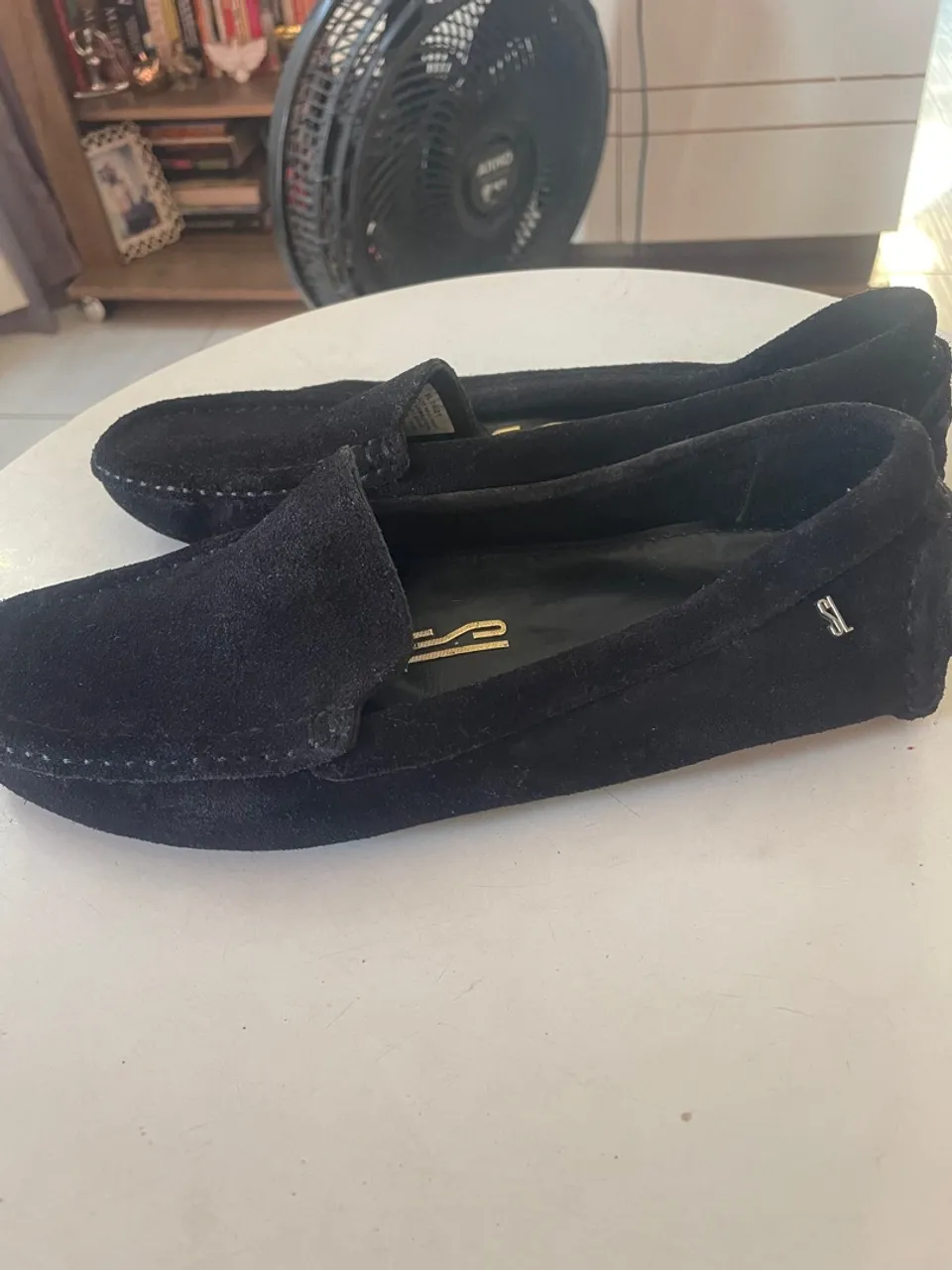 Mocassim de couro preto