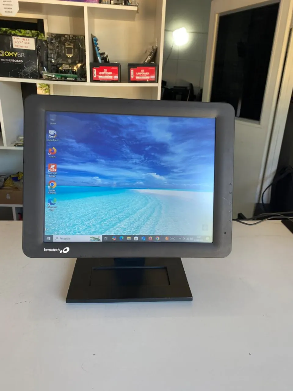 monitor touch screen15 polegadas bematech vga/usb/som perfeito garantia e nf
