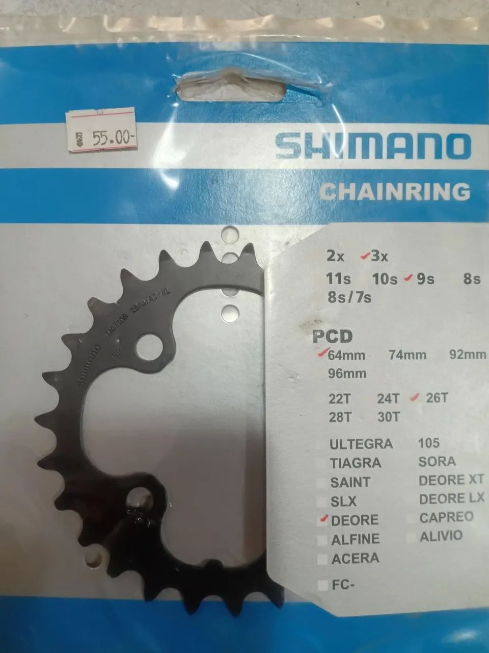 Coroa shimano fcm590 26 dentes