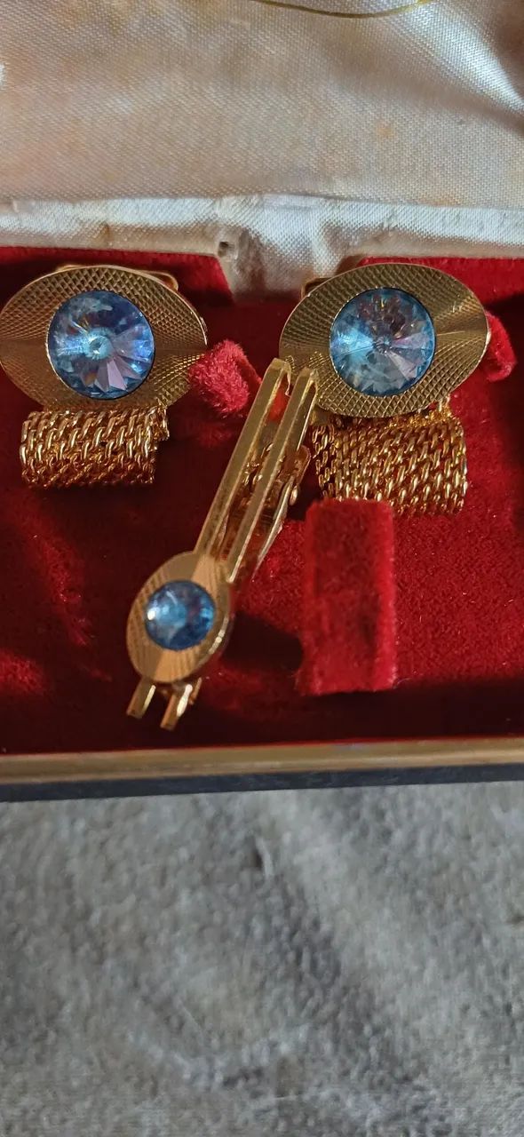Conjunto vintage de abotoaduras folheadas a ouro  - Foto 2