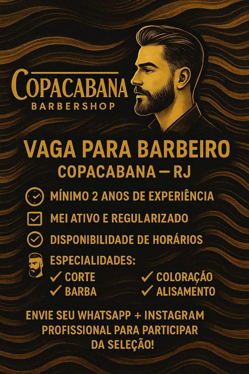 BARBEARIA VAGA PARA BARBEIRO COPACABANA - RJ  [Co - Foto 5