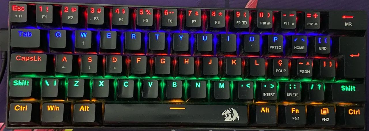 Monitor + Teclado Gamer Mecânico