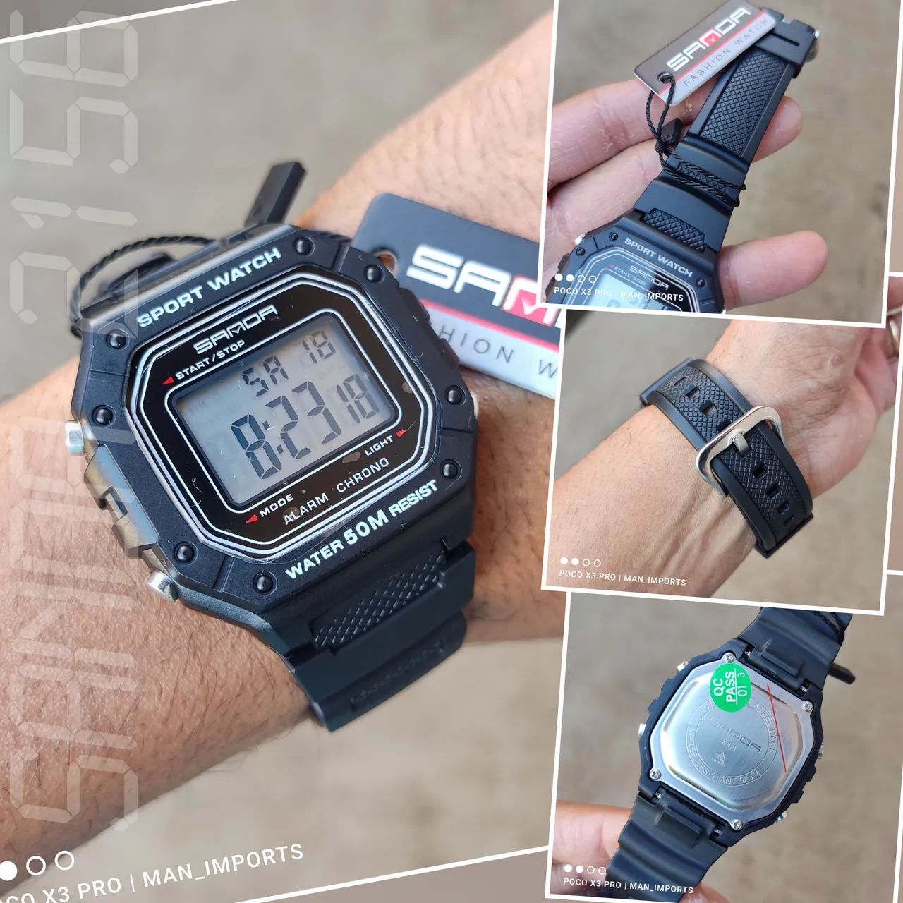 Relógio Digital Led, À Prova D'água, Multifunções - SANDA 2156 - Foto 4