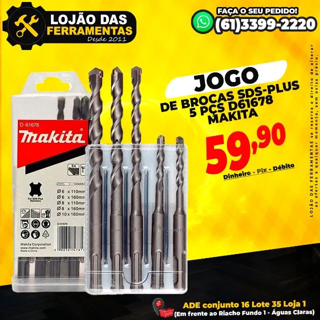 Jogo de Brocas Sds-Plus 5 Pçs D61678 Makita