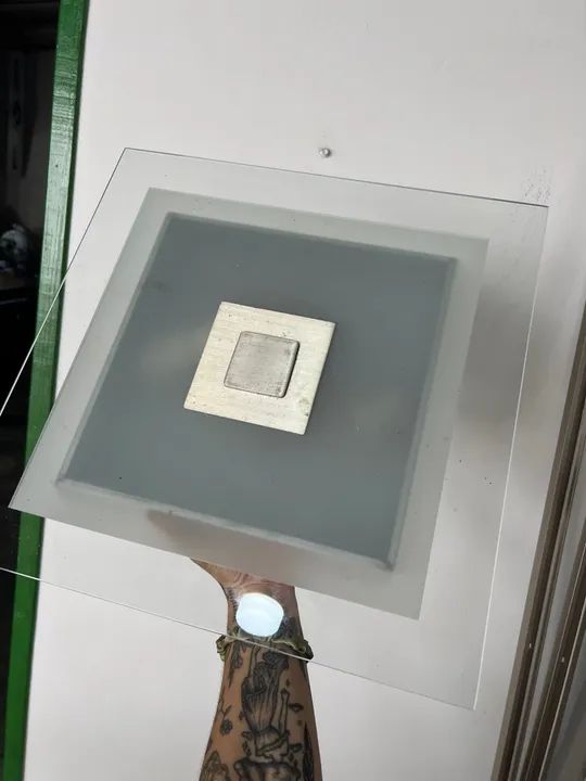 Luminária de teto moderna e elegante detalhe jateado e inox - Foto 3