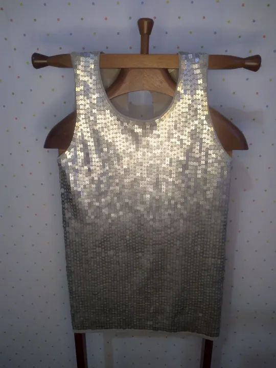Blusa de Paetês Prateada