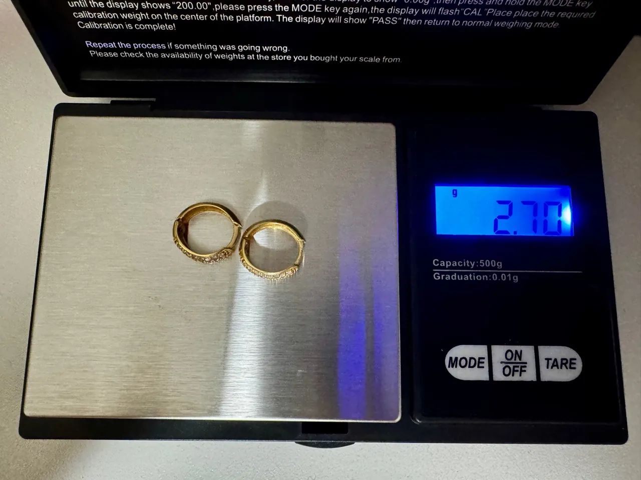 Brinco de argola ouro 18k com diamantes  - Foto 4