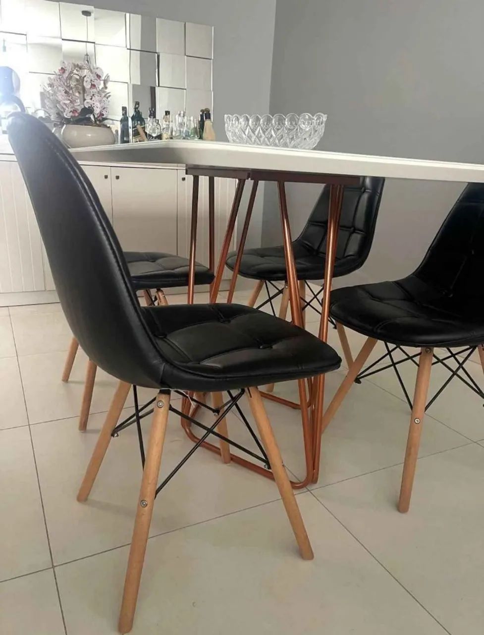 Mesa Retangular Pérola Pés Cobre 120x9064311797944193122