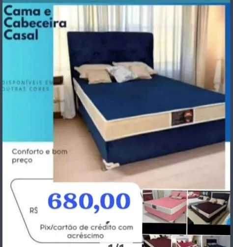 Cama de casal + Cabeceira (novos)64842037734147122