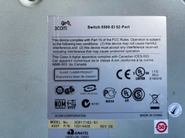 2 Switch 3COM, Modelo 5500-EI 52 Port,  Os 2 Da Foto Por R$ 299,99, Leia o Anuncio! - Foto 5