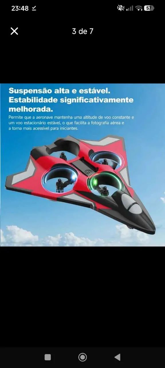 Aeronave drone com quatro motores e 4 hélice - Foto 3
