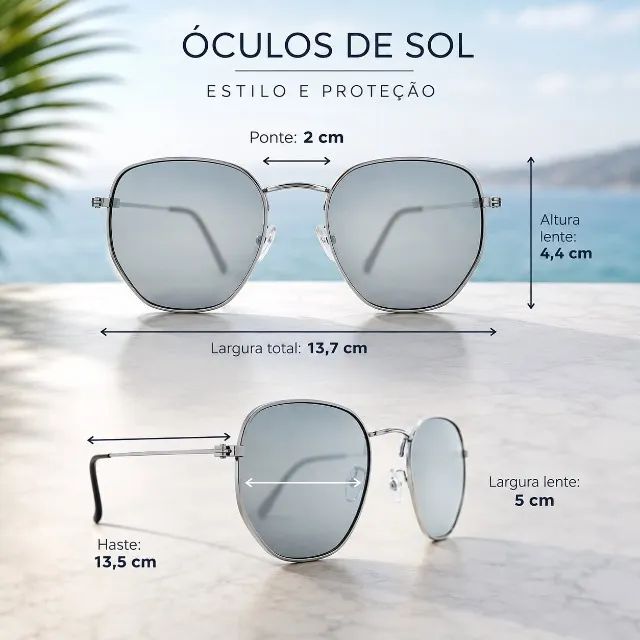 Óculos de Sol Oliver Prata Espelhado - Foto 3