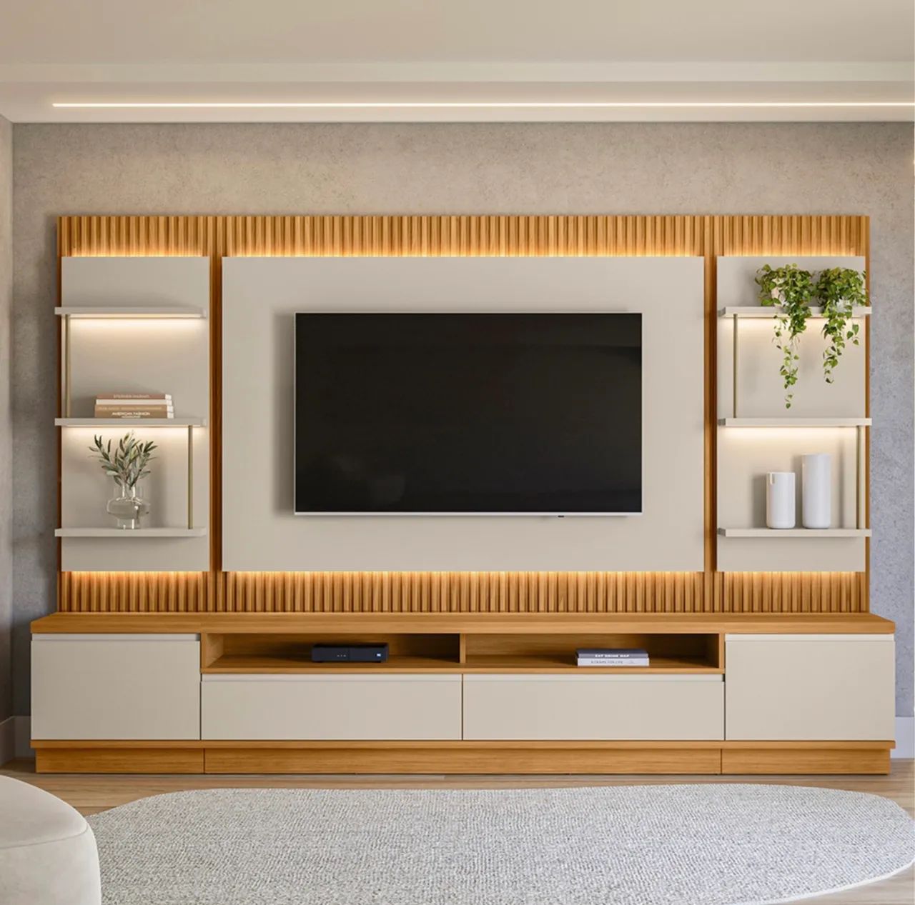 Painel Home Ripado com LED