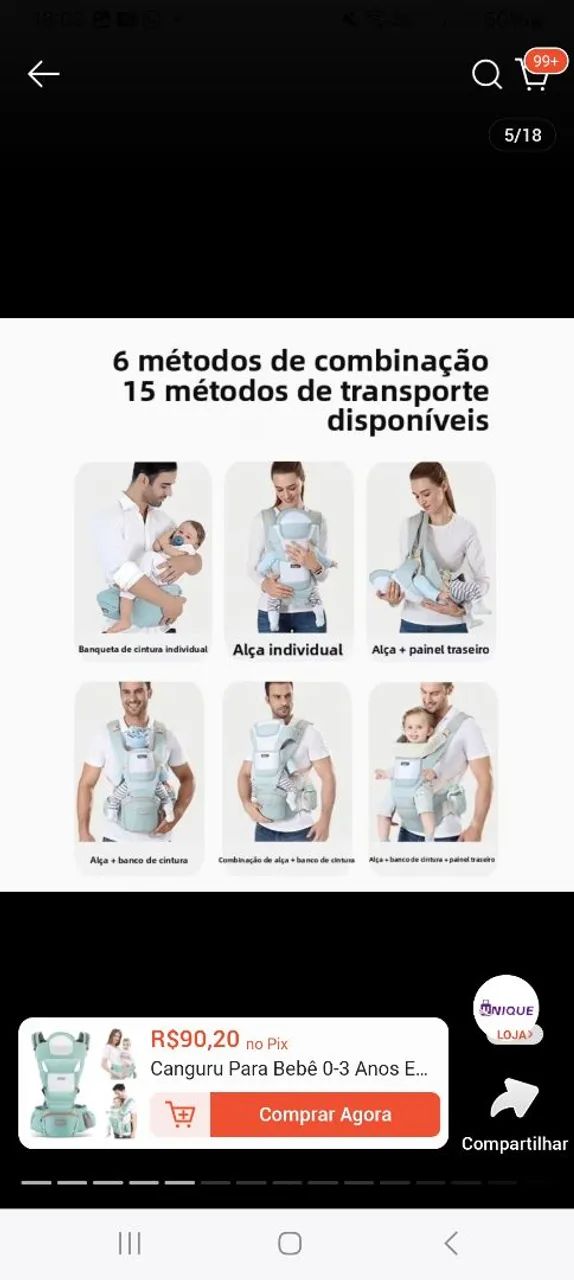 Canguru ergonômico bebê  - Foto 3