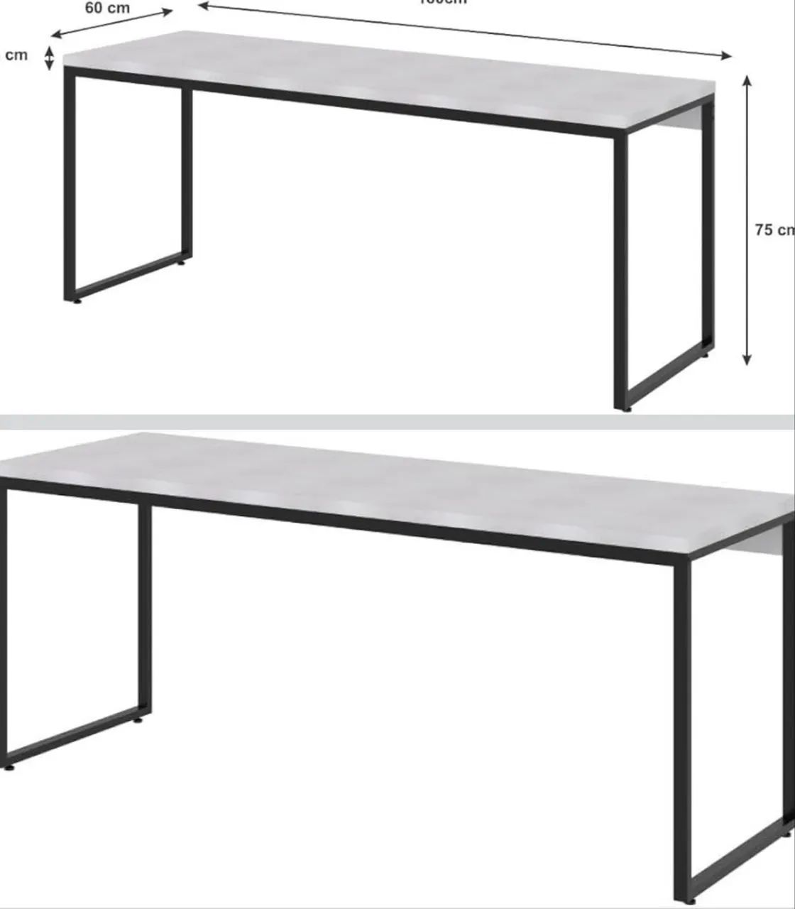 Mesa Dynamica Diretor 180x60x75cm Branco Chess/Est.preta