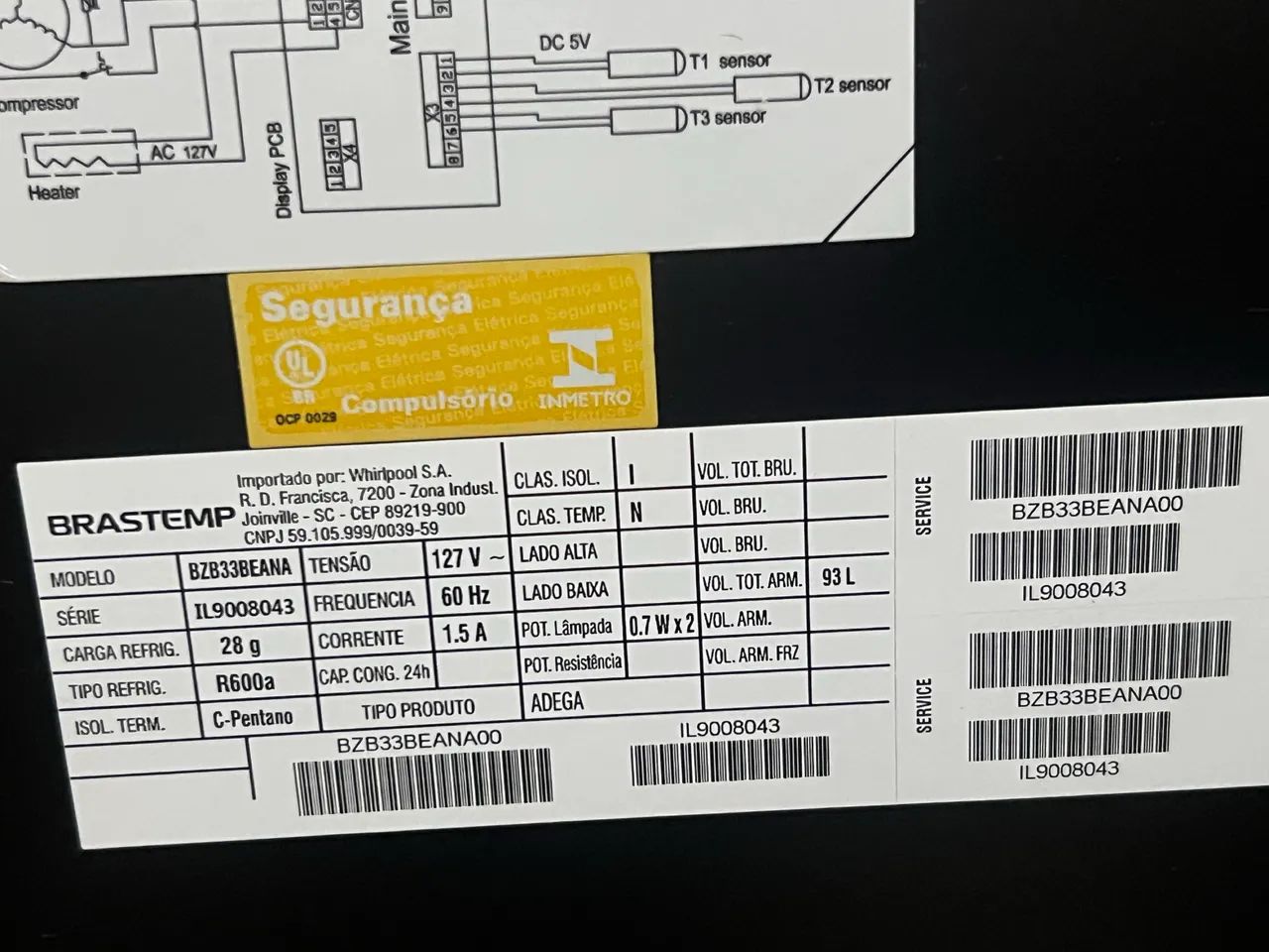 Adega Brastemp 33 Garrafas 93L Inox BZB33BEANA - Excelente Estado