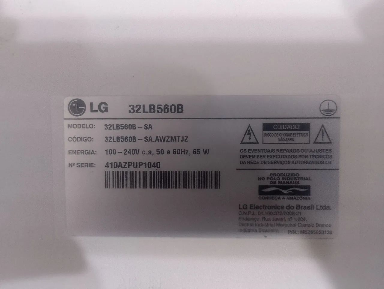 Tv 32 polegadas LG kit reparo