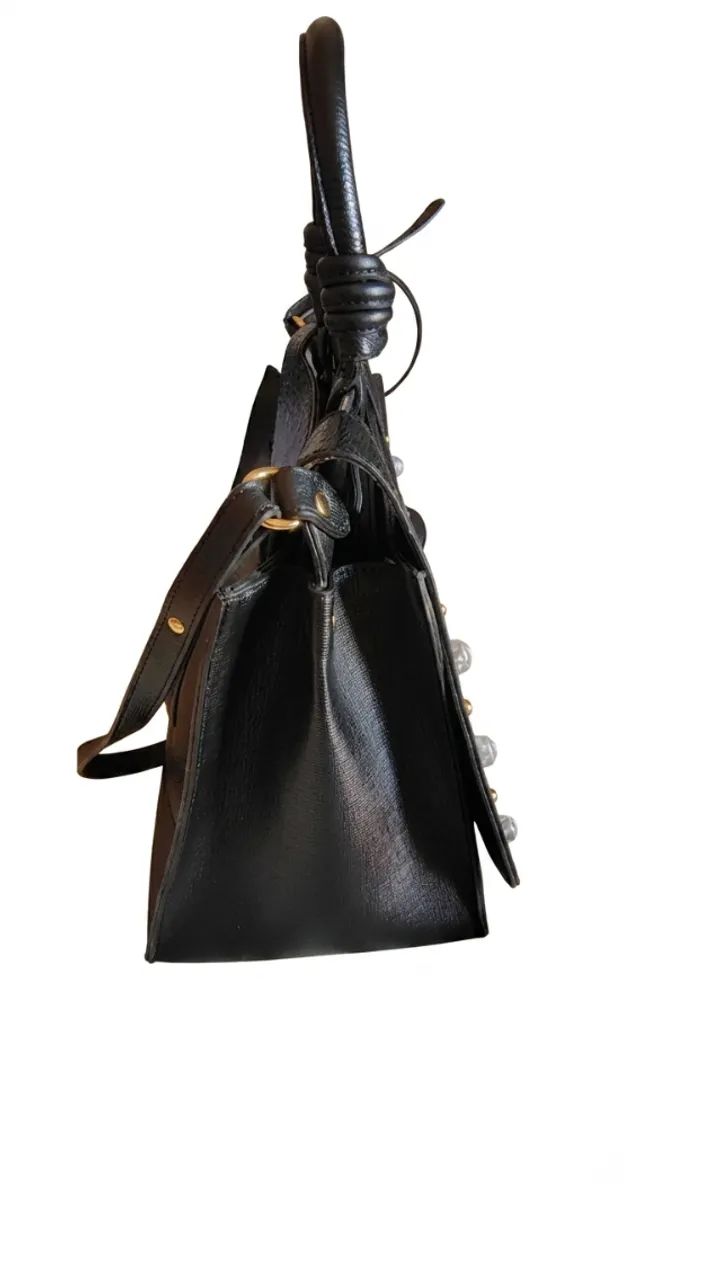 Bolsa Carmen Steffens em couro preta  - Foto 2