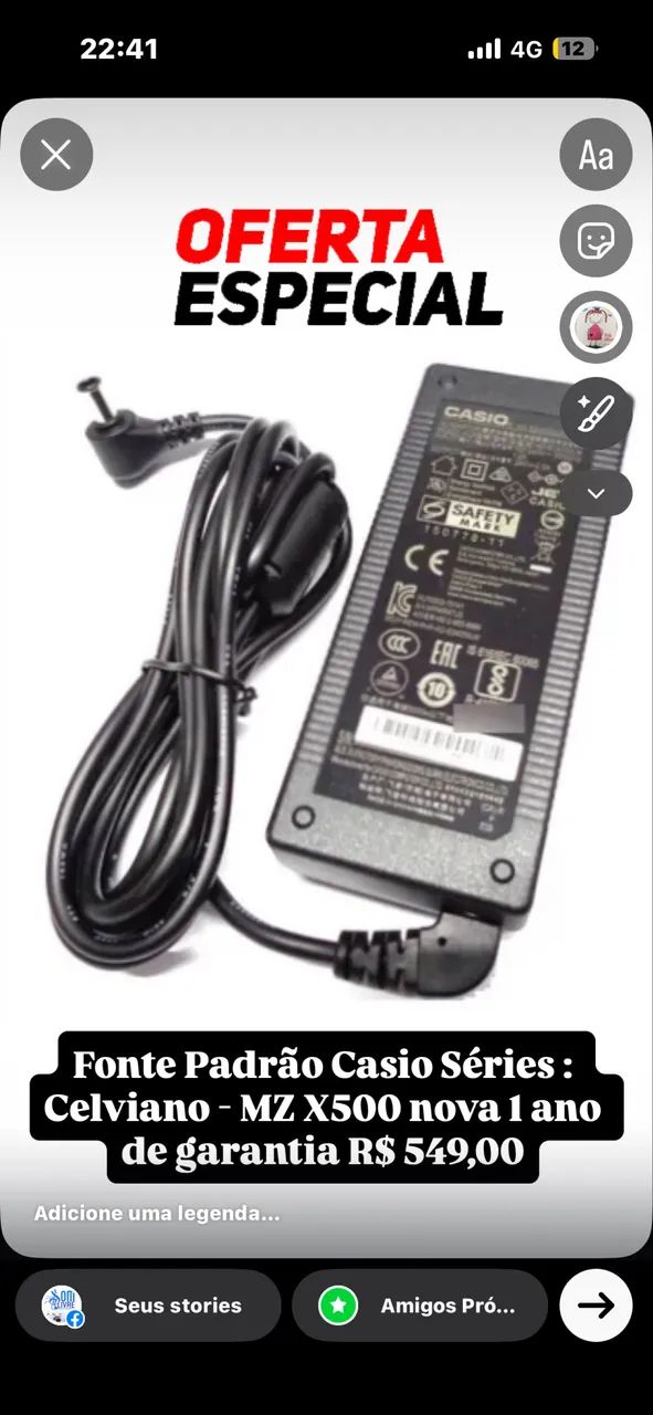 Fonte Genuína Casio CTx - MZx - Celviano 24v 2.5A  - Foto 2
