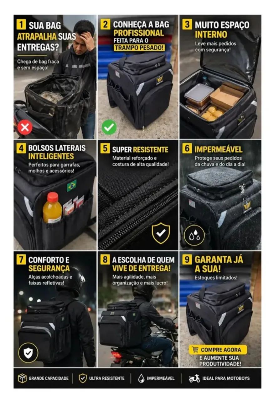 Bag motoboy reforçada 80L  - Foto 2