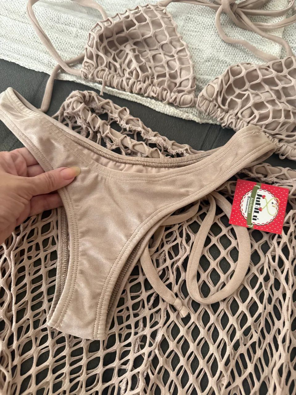 Triconjunto com calça de tela + biquini - Foto 2