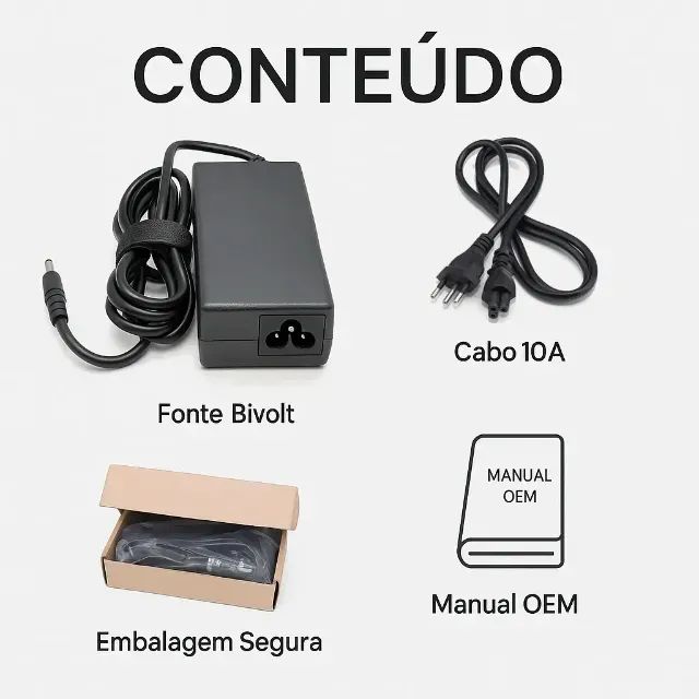 Fonte Carregador Notebook Dell Inspiron  65W-Aldeota - Foto 2