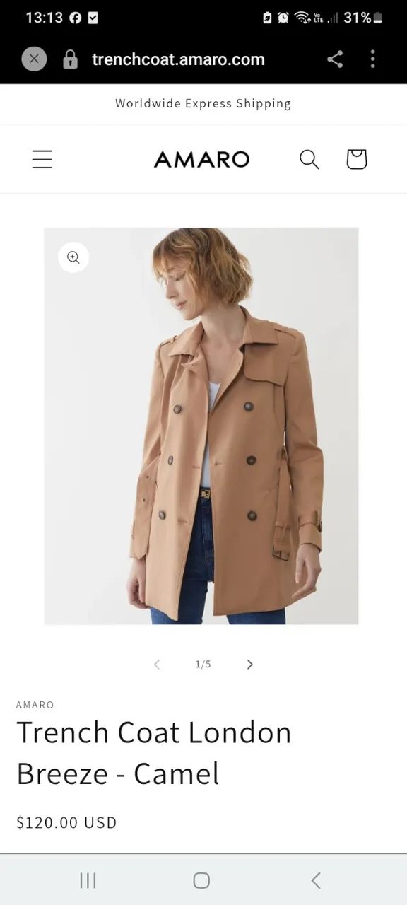 Casaco Trench coat Amaro 42