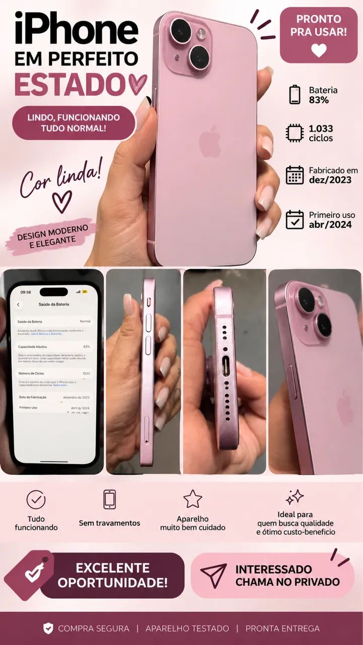 iPhone 15 Rosa 128GB