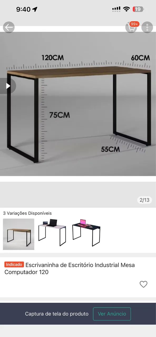 Mesa escrivaninha 120x6065570170468611121