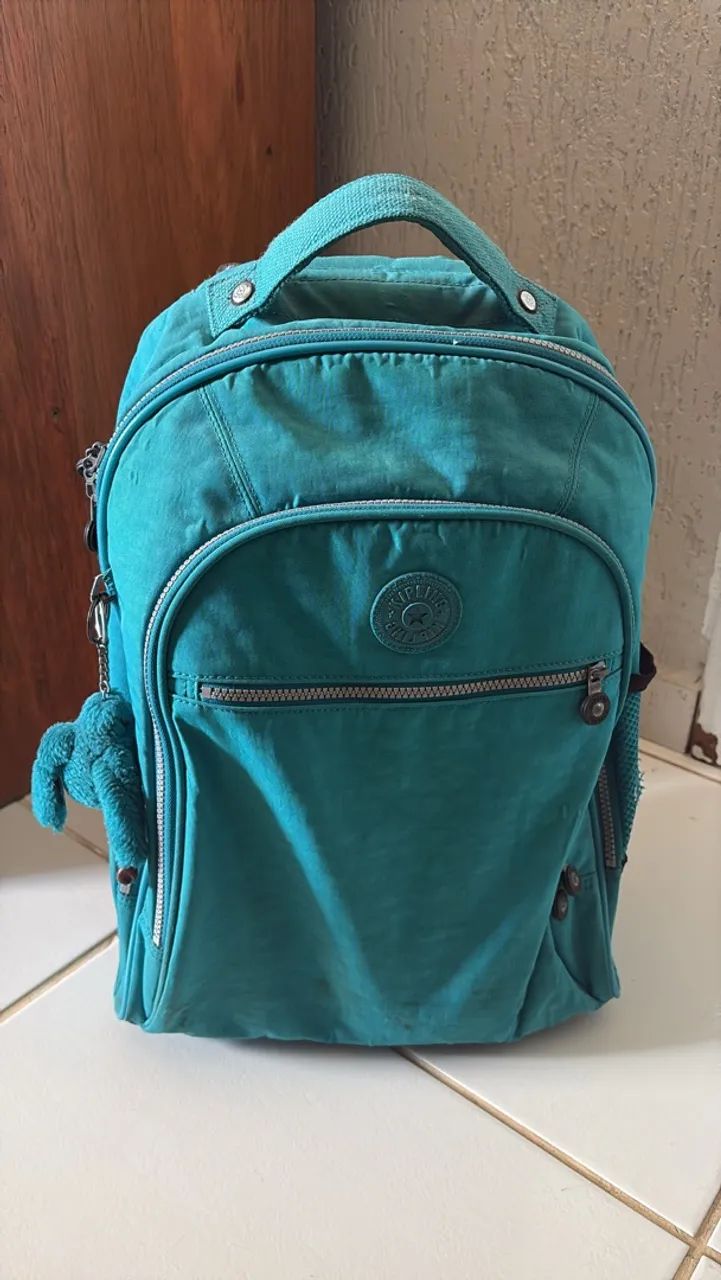 Mochila Kipling Original Vintage - Verde Turquesa - Foto 2