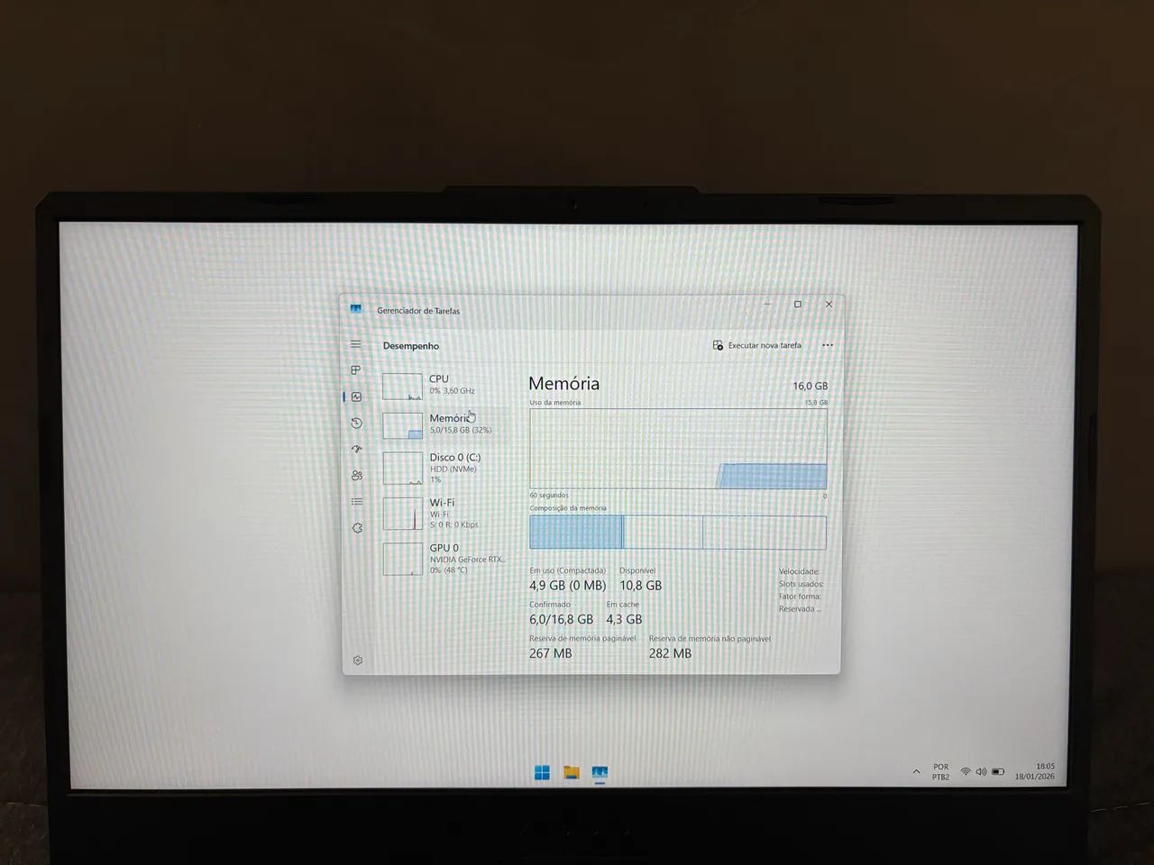 Asus TUF A15 - Notebook Gamer - RTX 3050 - Ryzen 7 - SSD 1TB - Foto 4