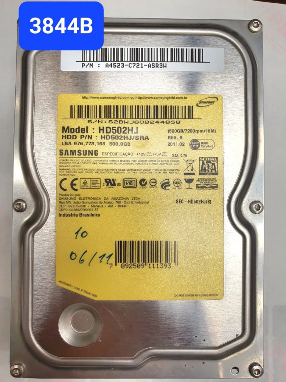  Placa Hd 500 Gb Hd502hj - Cod. 3844b* - Foto 3