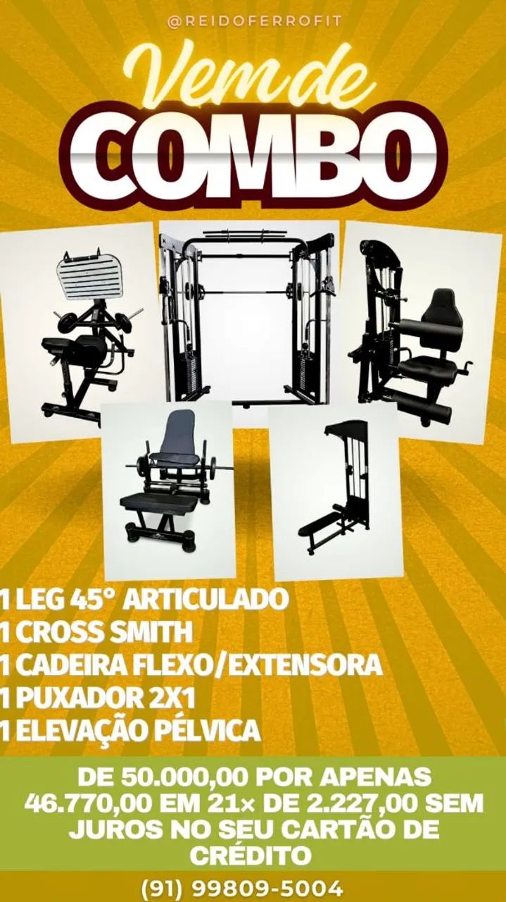 Combo de maquinas para academia 