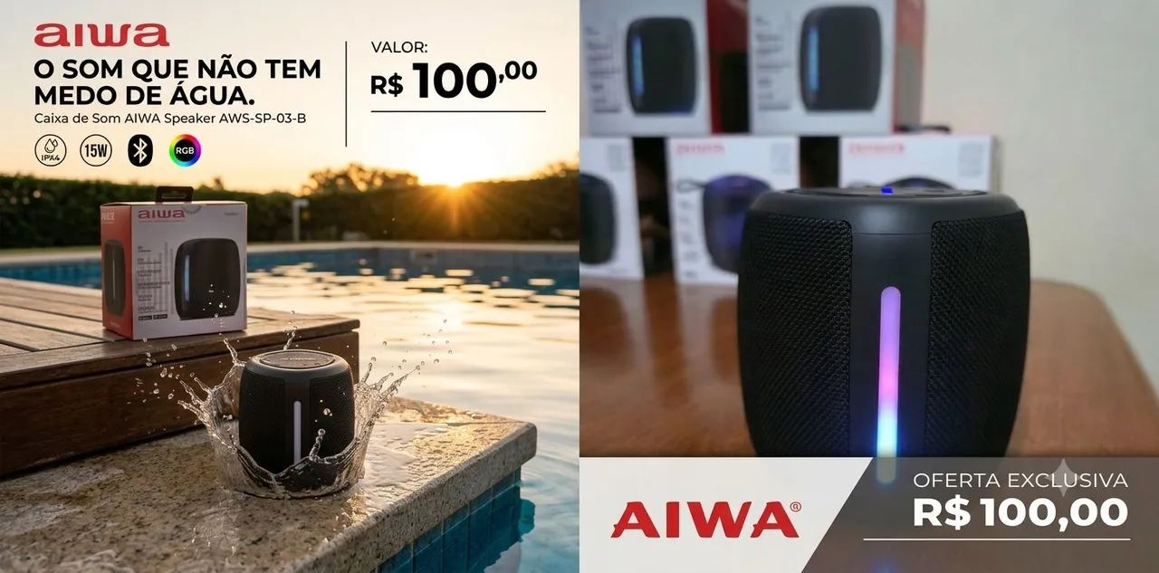 Caixa de Som Bluetooth AIWA 15W" - Foto 3