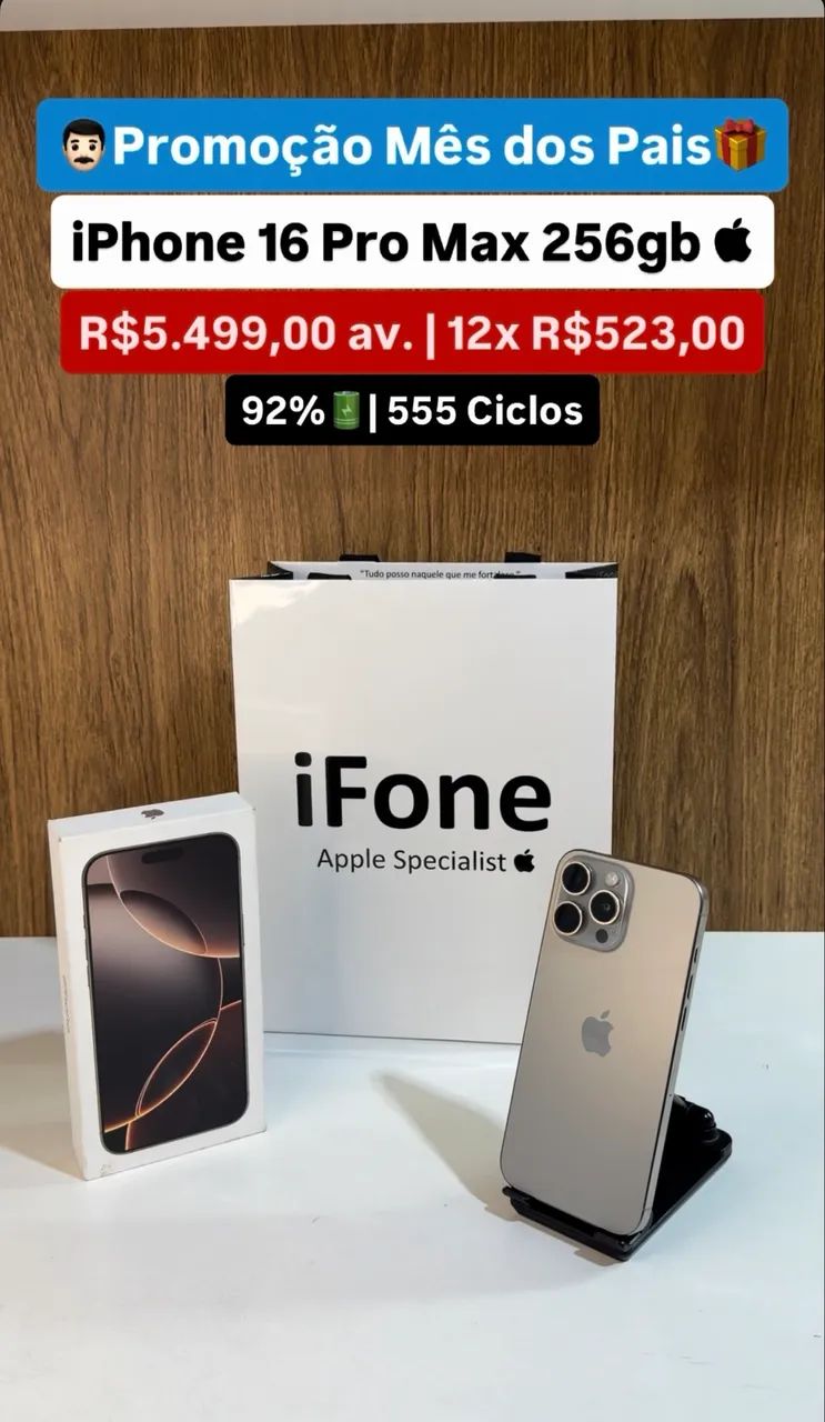 iPhone 16 Pro Max 256gb Todo Original com caixa e entrada chip. - Foto 3