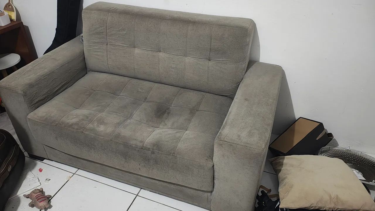 Sof á 2 lugares na cor cinza  - Foto 2