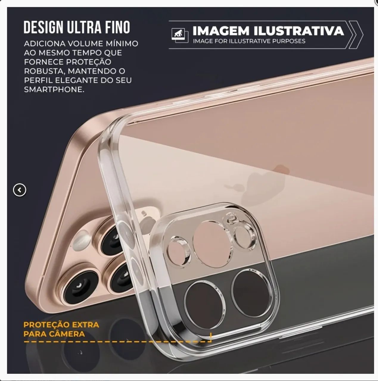 Capa Crystal Slim para iPhones 16 Pro e 16 Pro Max - Foto 3