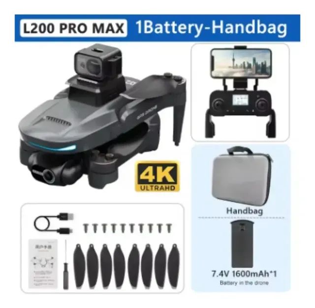 3 Novo Drone L200 Pró Max Com Câmera 4k Gps Gimbal - Foto 5