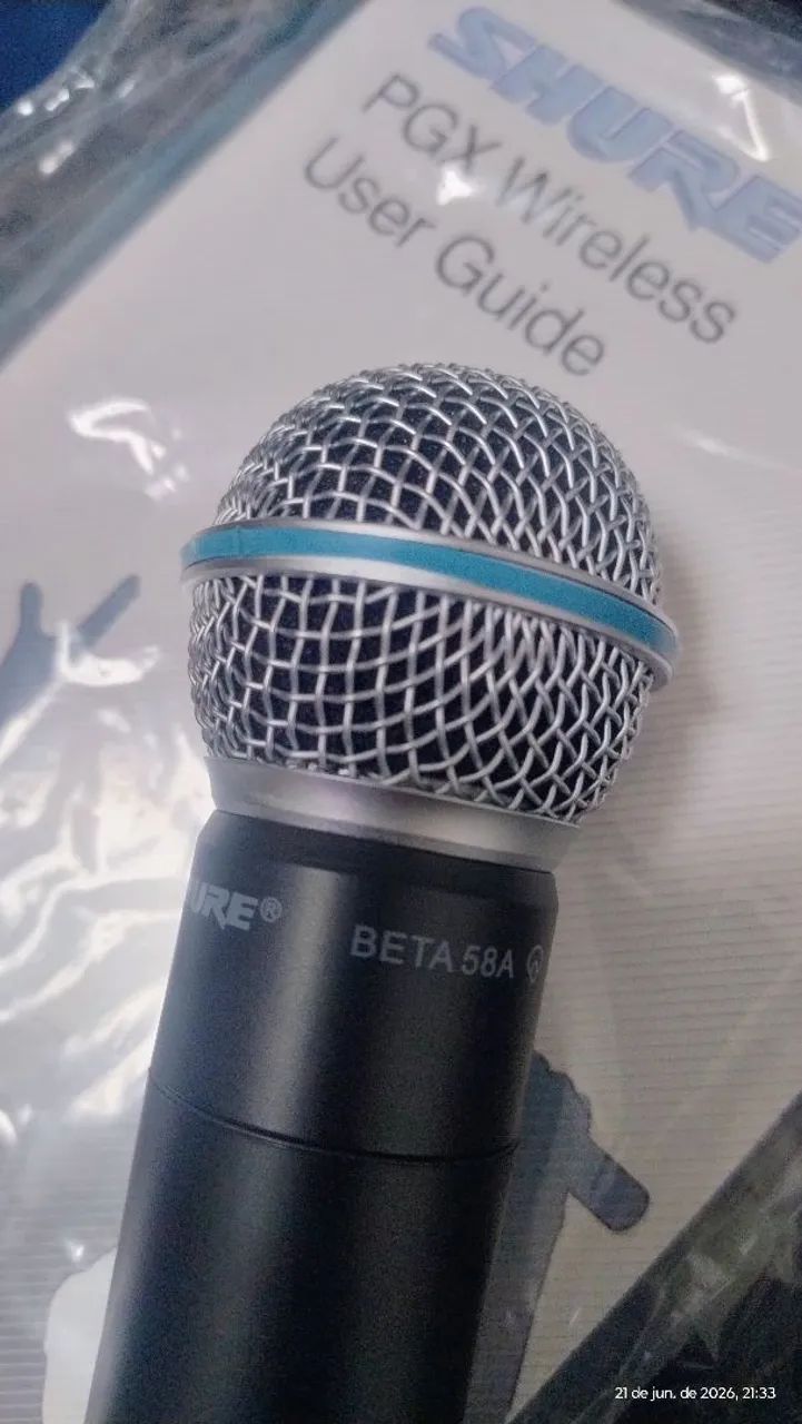 Sistema de microfone sem fio Shure pgx24 Beta 58A - Foto 3